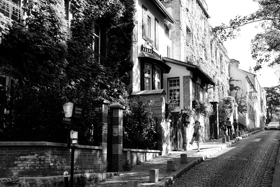 Montmartre Walk BW Photograph by Jacqueline M Lewis