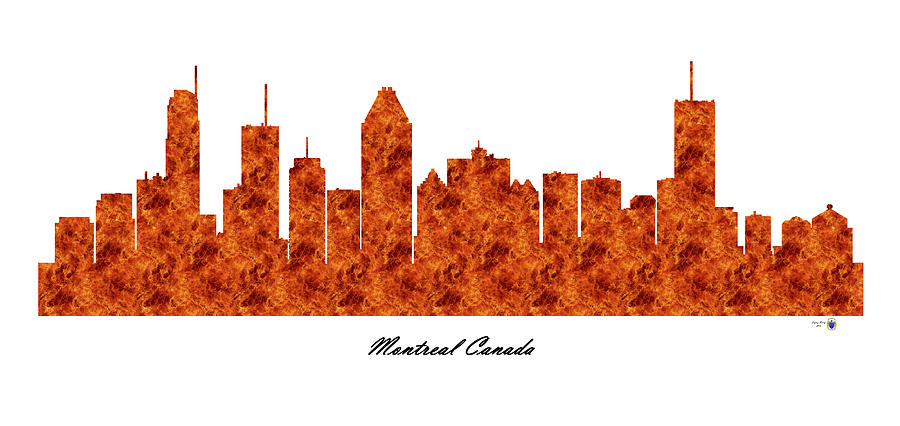 Montreal Canada Raging Fire Skyline Digital Art by Gregory Murray