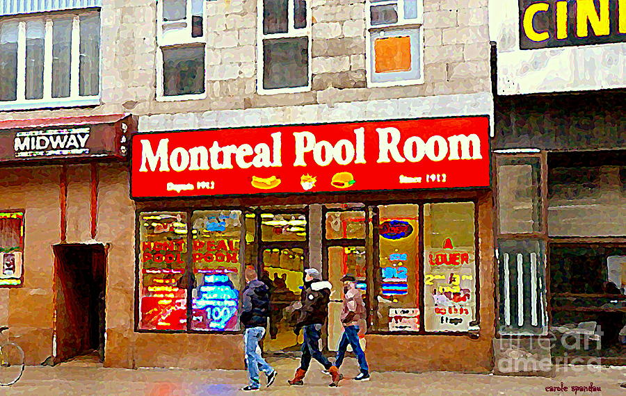 Montreal Pool Room Cheap Hotdogs St Laurent Greasy Spoon Montreal Tradition C Spandau Diners Dives   Painting by Carole Spandau