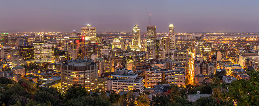Montreal Skyline at night Photograph by Pierre Leclerc Photography