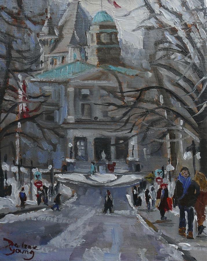 Montreal Winter Mcgill Painting by Darlene Young