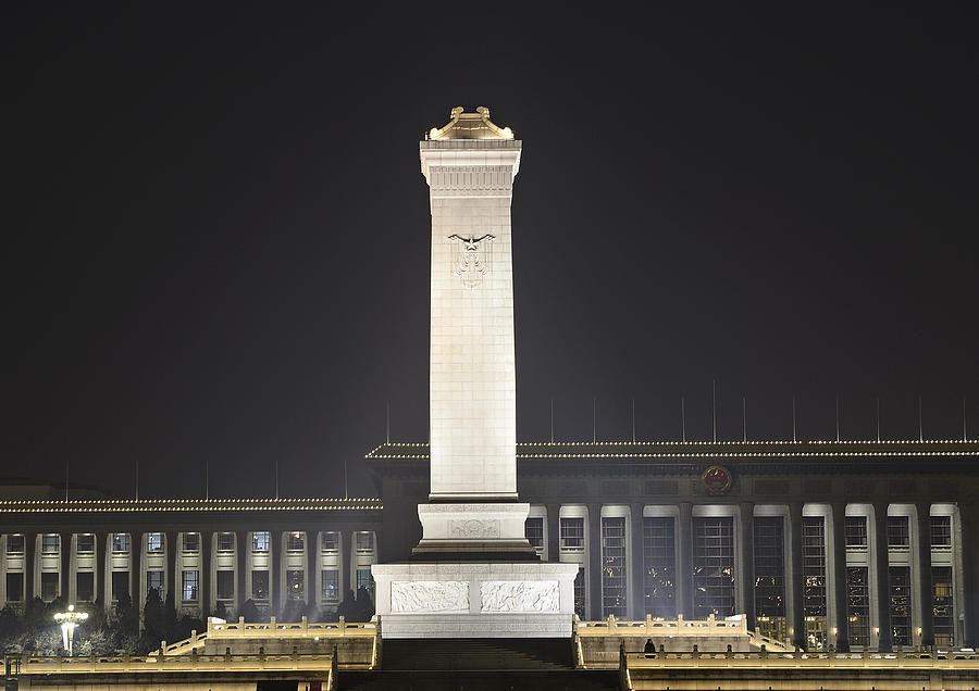 Monument at Tiananmen Square - Beijing China Photograph by Brendan Reals