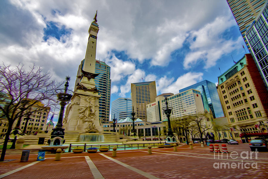 Monument Circle Indianapolis Wide Photograph by David Haskett II