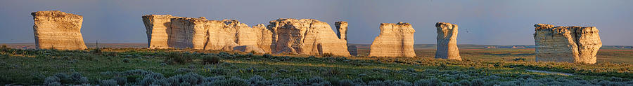 Monument Rocks Panorama Photograph by Alan Hutchins