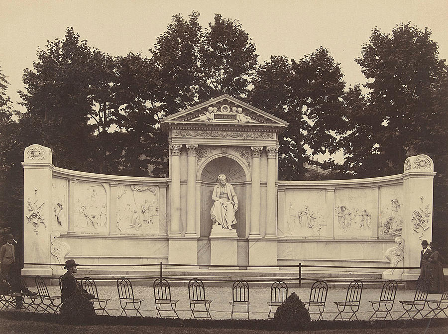 Monument Drawing - Monument To Franz Grillparzer In The Volksgarten In Vienna by Artokoloro