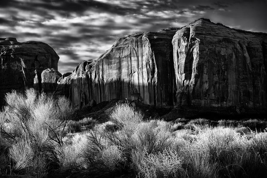 Monument Valley in Black and White Photograph by Michael Ash