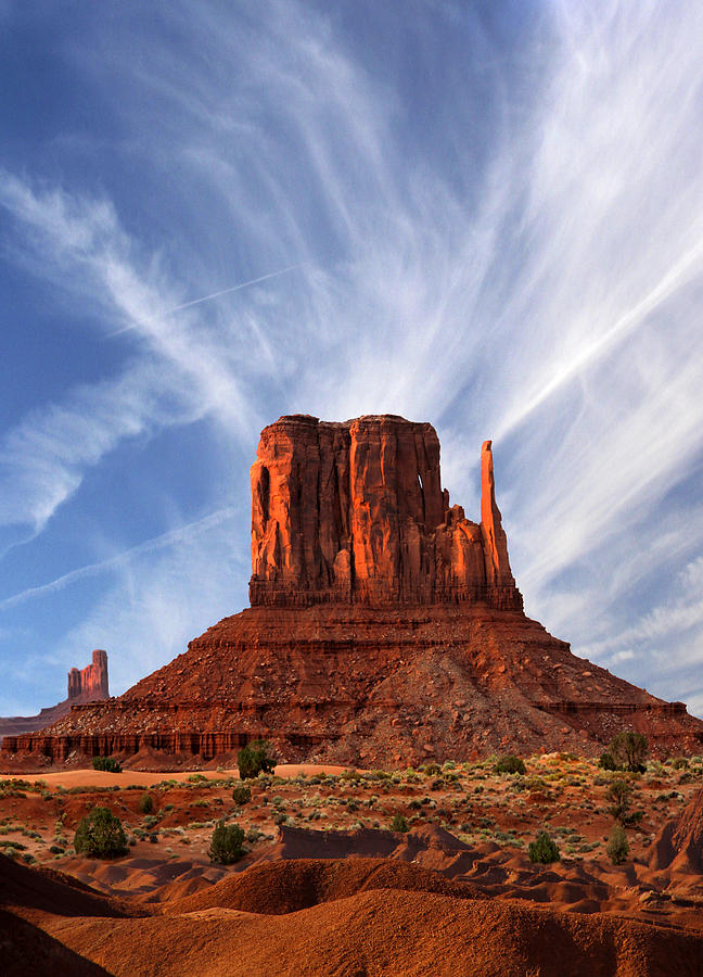 Desert Scene Photograph - Monument Valley - Left Mitten 2 by Mike McGlothlen
