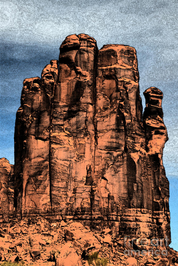 Monument Valley Red Sandstone Formation The Hand Fresco Digital Art Digital Art by Shawn OBrien