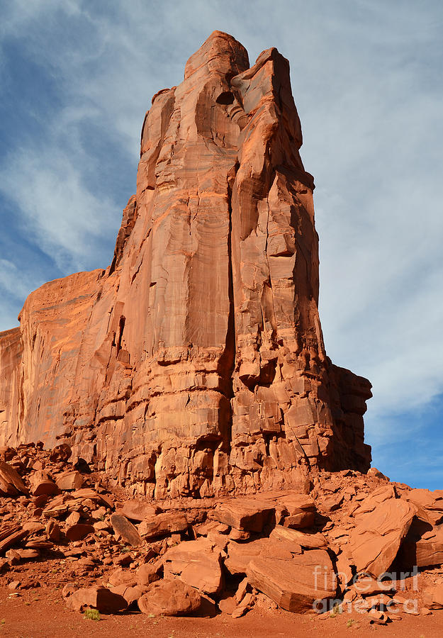 Monument Valley Red Sandstone Outcropping Vertical Photograph by Shawn OBrien
