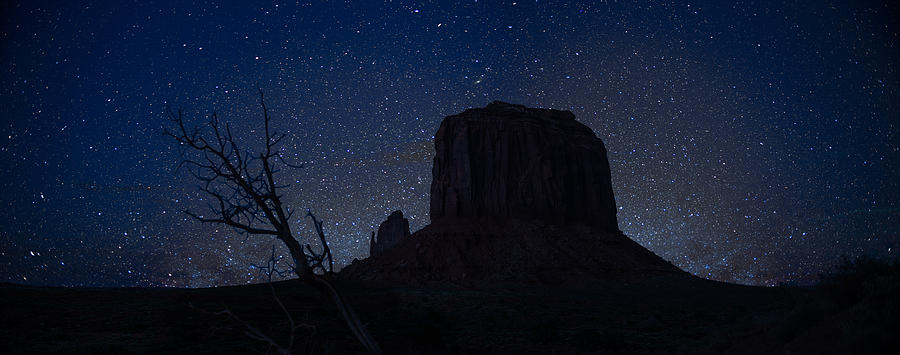 Desert Photograph - Monument Valley Starlight by Steve Gadomski