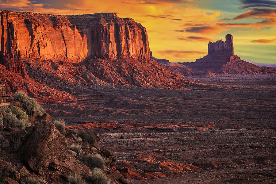 Nature Photograph - Monument Valley Sunrise by Priscilla Burgers