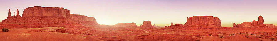 Monument Valley Sunset Panoramic Photograph by Powerofforever