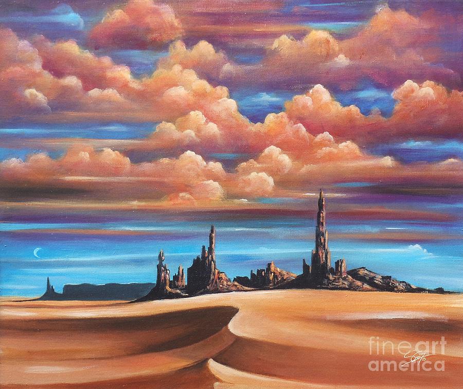Sunset Painting - Monument Valley by Artificium -