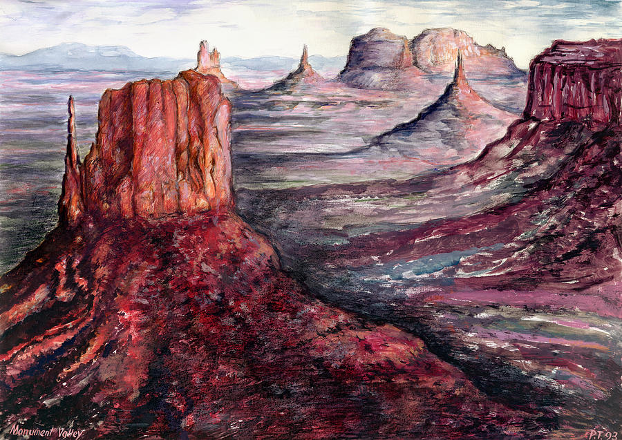 Monument Valley Arizona - Landscape Art Painting Painting by Peter Potter