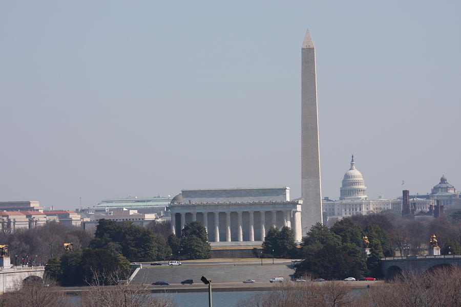 Architecture Photograph - Monument view from Iwo Jima Memorial - 12121 by DC Photographer