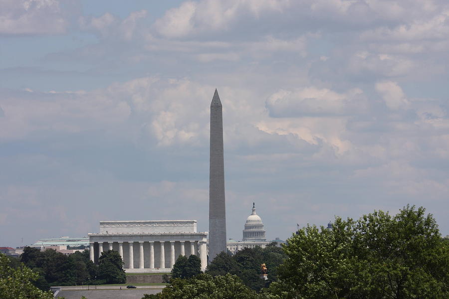 Architecture Photograph - Monument view from Iwo Jima Memorial - 12123 by DC Photographer