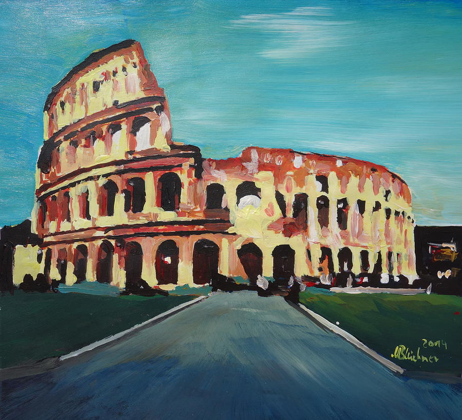 Monumental Painting - Monumental Coliseum in Rome Italy by M Bleichner
