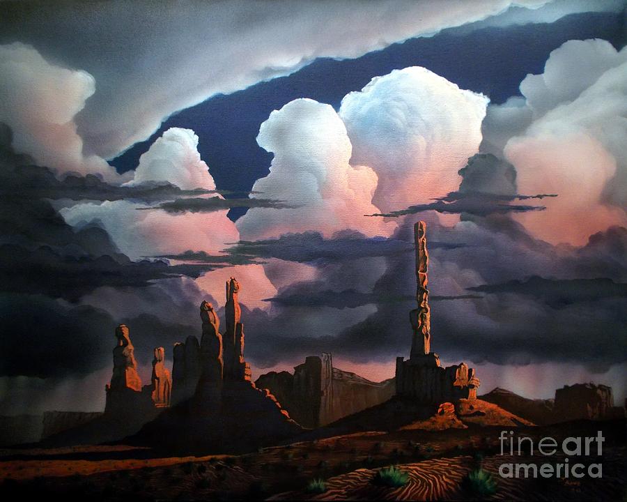 Arizona Painting - Monumental Monsoon  by Jerry Bokowski