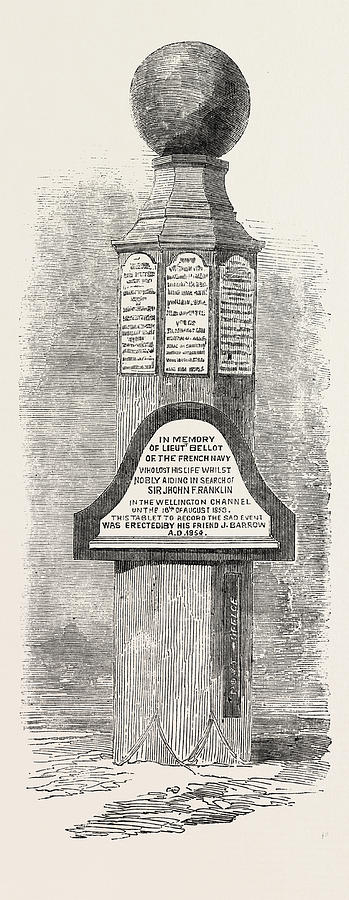 Monumental Pillar On Beechey Island To The Memory Drawing By English School