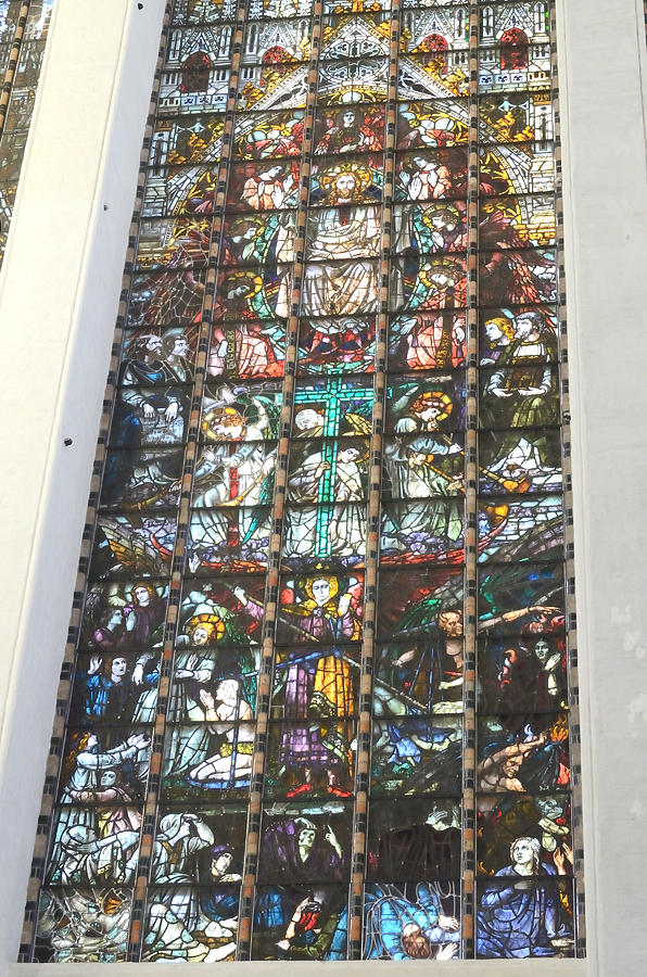 Monumental Stain Glass St Marys Church Rostock Photograph by Tom Wurl