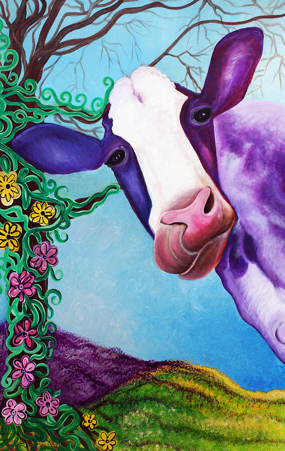 Cow Painting - MOO by Laura Barbosa Cow Painting - MOO by Laura Barbosa