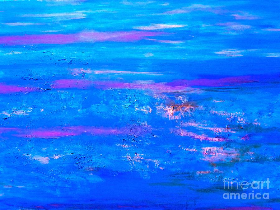 Moody Blues Abstract Painting by Saundra Myles