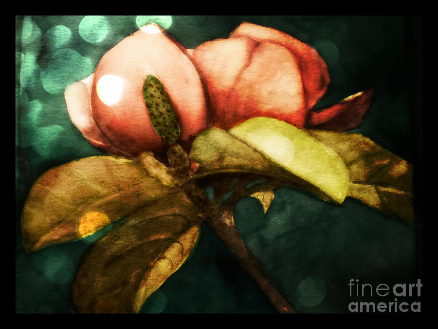 Moody Magnolia Painting by Therese Alcorn