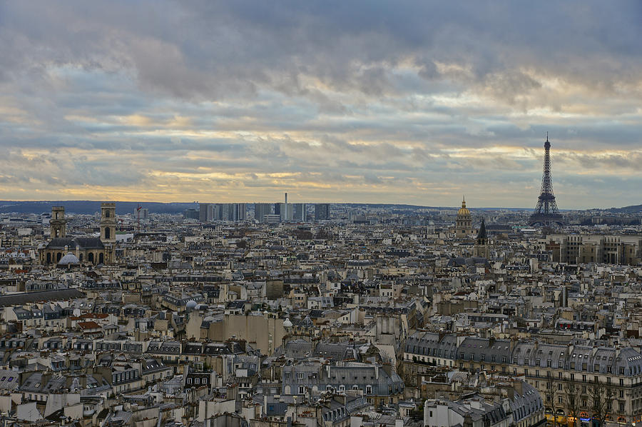 Moody Paris Sunset Photograph by Brian Kamprath