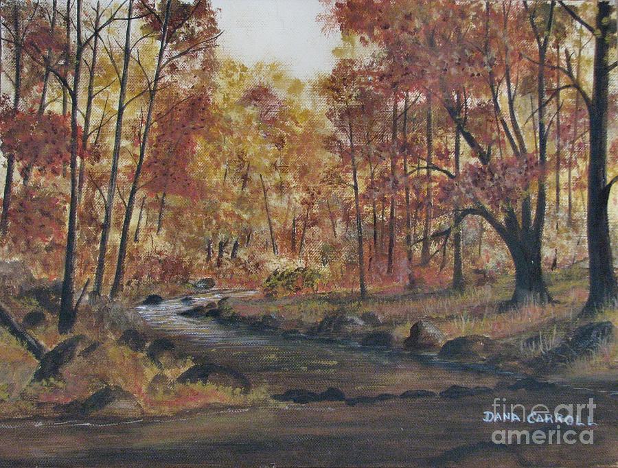 Fall Painting - Moody Woods in Fall by Dana Carroll Fall Painting - Moody Woods in Fall by Dana Carroll