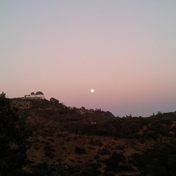 Losangeles Photograph - Moon + Griffith Observatory by Monika Salita
