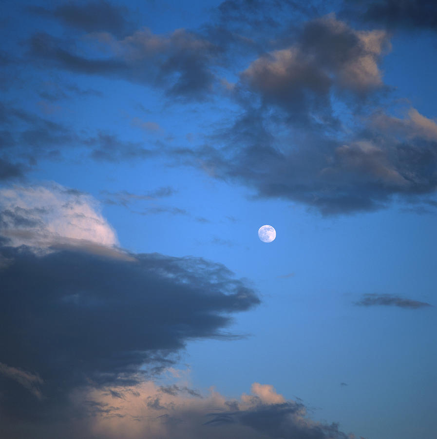 Moon and blue sky Photograph by Ulrich Kunst And Bettina Scheidulin