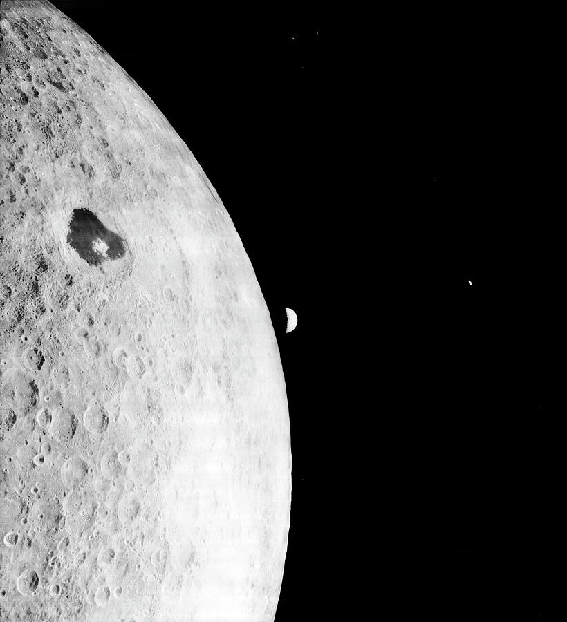 Moon And Earth From Lunar Orbiter 1 Photograph by Nasa/loirp/science Photo Library