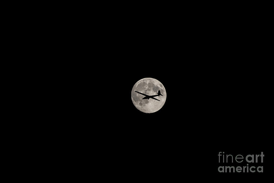 Moon and glider Photograph by Mats Silvan