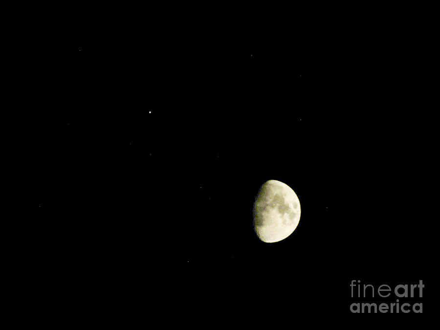 Moon and Jupiter Photograph by Jon Munson II
