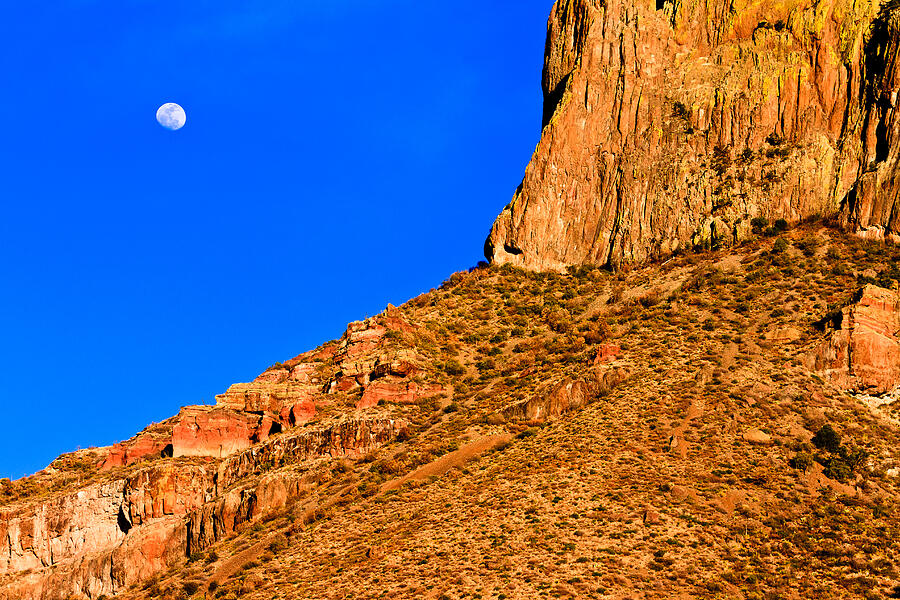 Moon and Mountain Photograph by Ben Graham