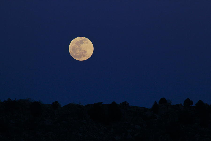 Moon and Ridgeline Photograph by Bill Wiebesiek