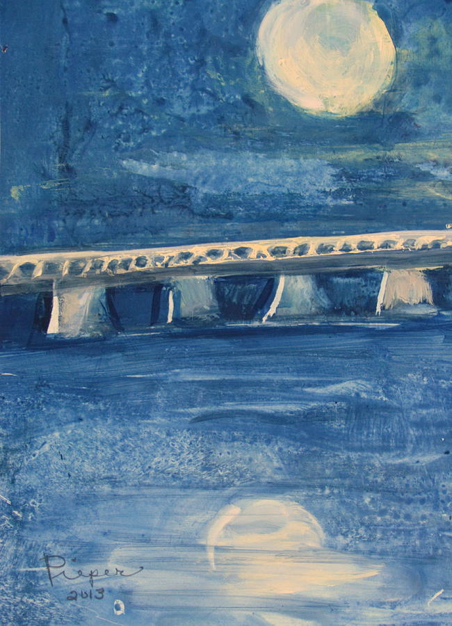 Moon and River Painting by Betty Pieper