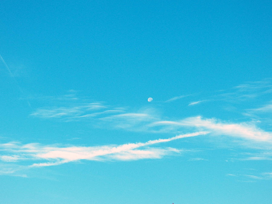 Moon and Sky with Clouds Photograph by Corinne Elizabeth Cowherd
