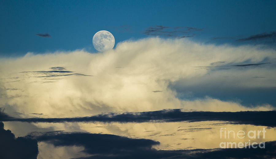Moon Photograph - Moon and Thunderclouds by Dustin K Ryan