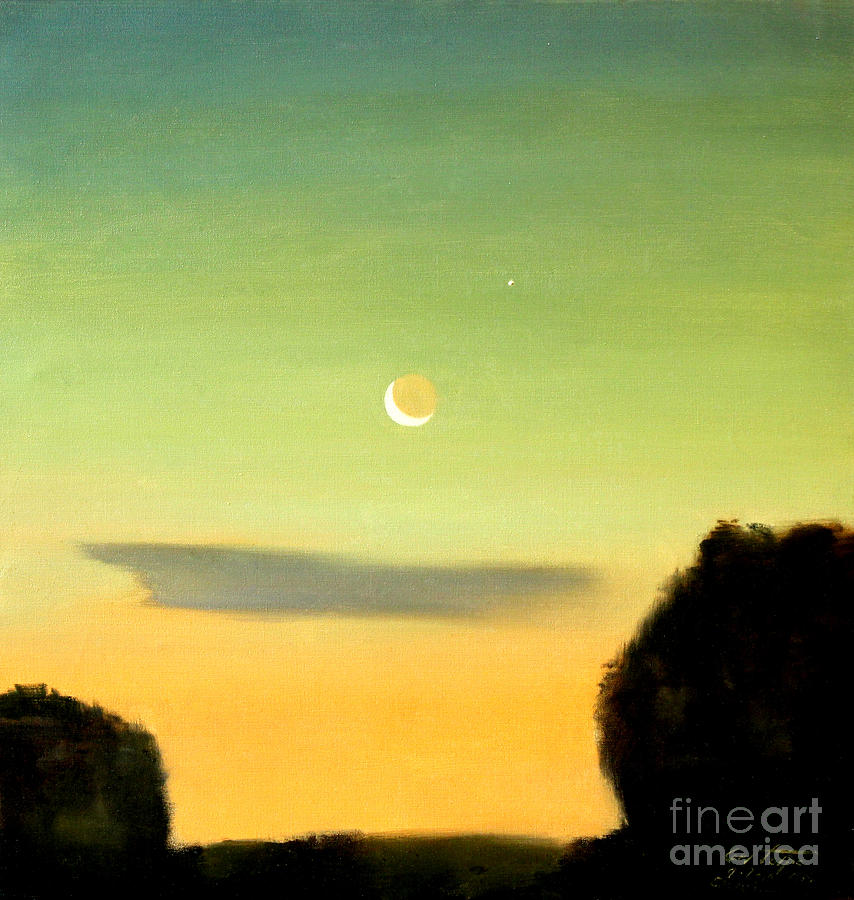 Moon and Venus Painting by Art By Tolpo Collection
