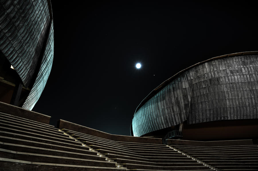 Music Photograph - Moon at auditorium by Simone Micheli
