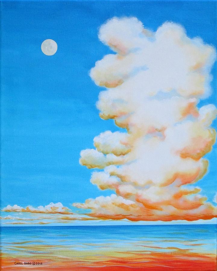 Moon Clouds Painting by Carol Sabo