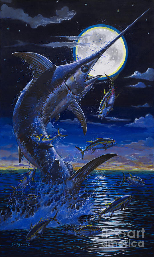 Swordfish Painting - Moon Doggie Off00124 by Carey Chen