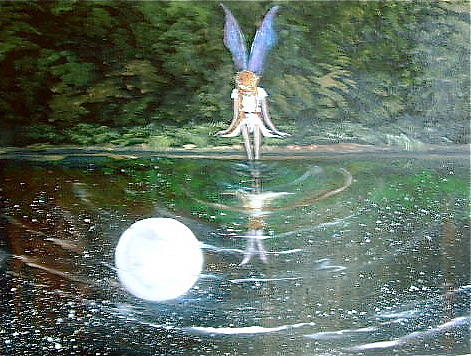 Moon Fairy Painting by Jean Walker
