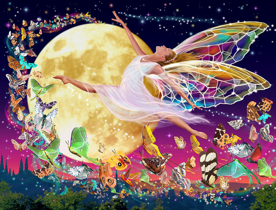 Fairy Photograph - Moon Fairy Variant 1 by MGL Meiklejohn Graphics Licensing