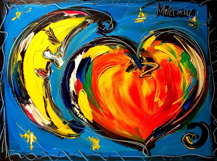 Moon Heart Painting by Mark Kazav | Fine Art America