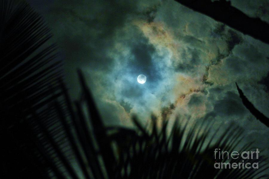 Moon Photograph - Moon in Clouds and Rain by Craig Wood