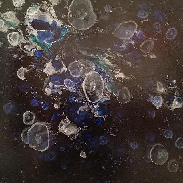 Jellies Photograph - Moon Jellies Jelly Fish Painting by Ocean Clark