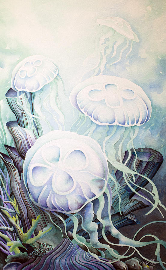 Moon Jelly Painting by William Love