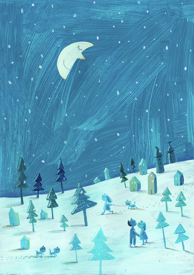 Moon Digital Art by Jenny Meilihove